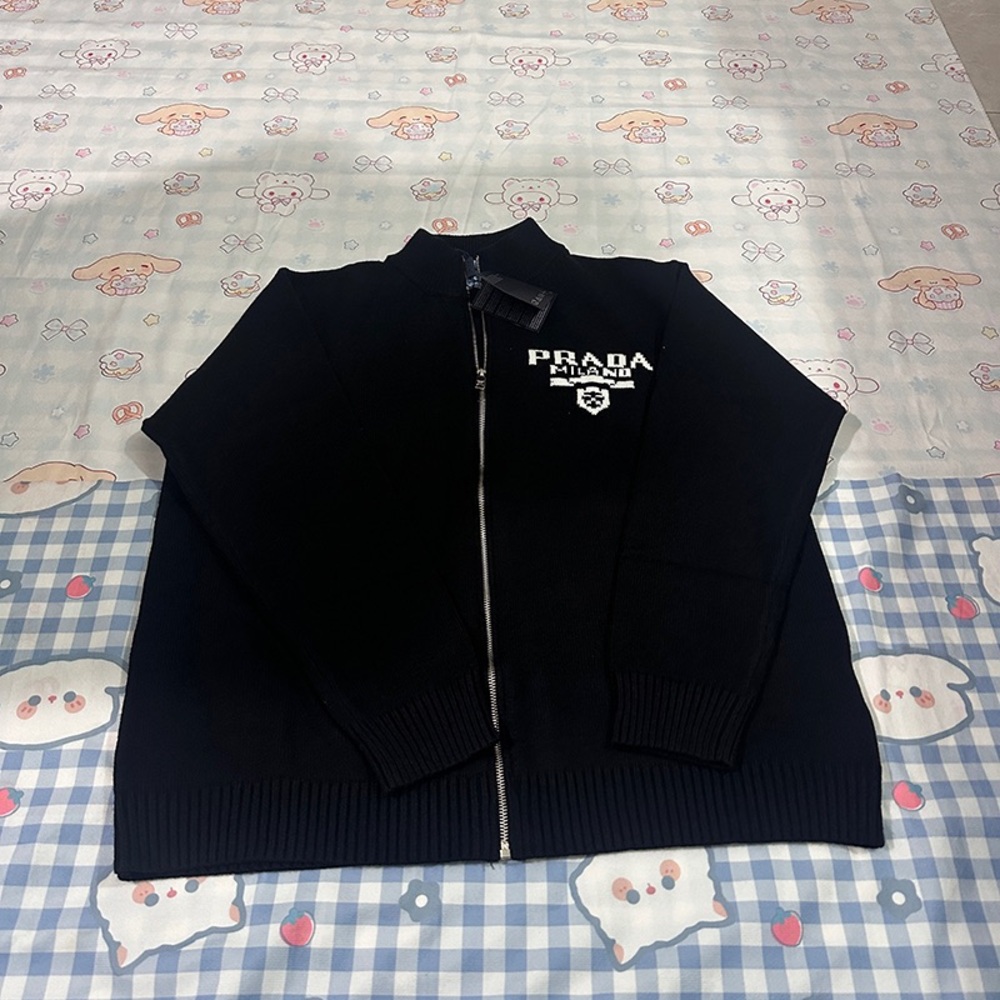 Prada Zip-Up Cardigan Sweater